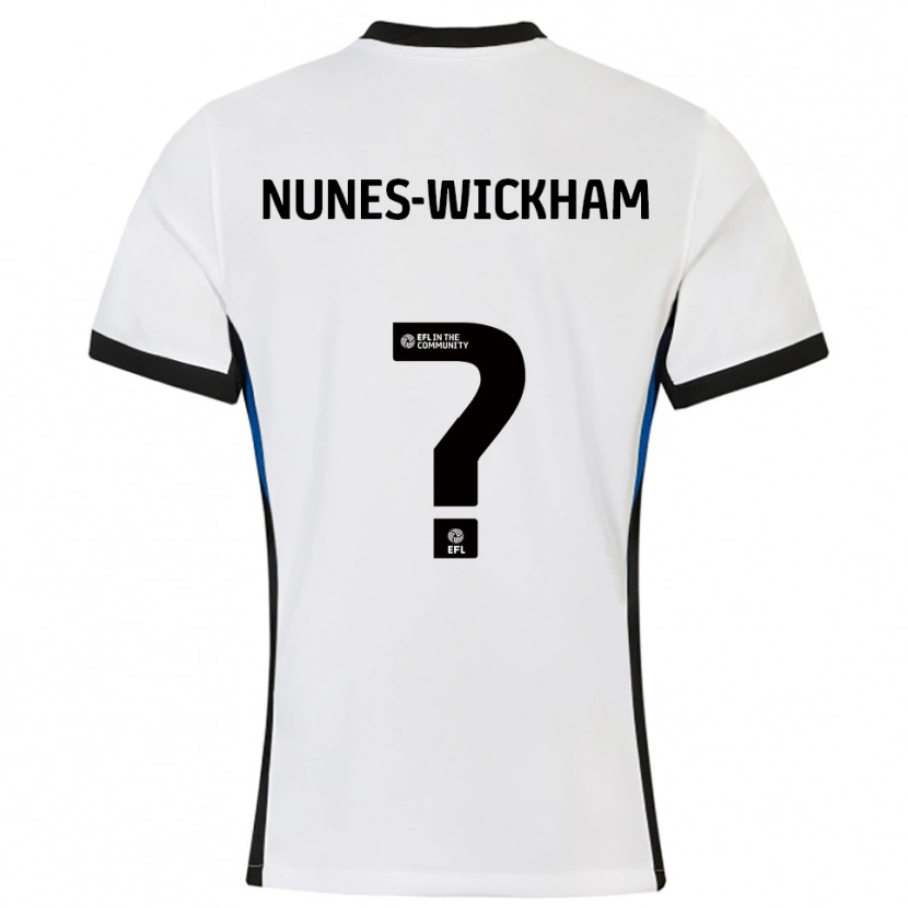 Danxen Dames Jayden Nunes-Wickham #0 Wit Blauw Uitshirt Uittenue 2025/26 T-Shirt België