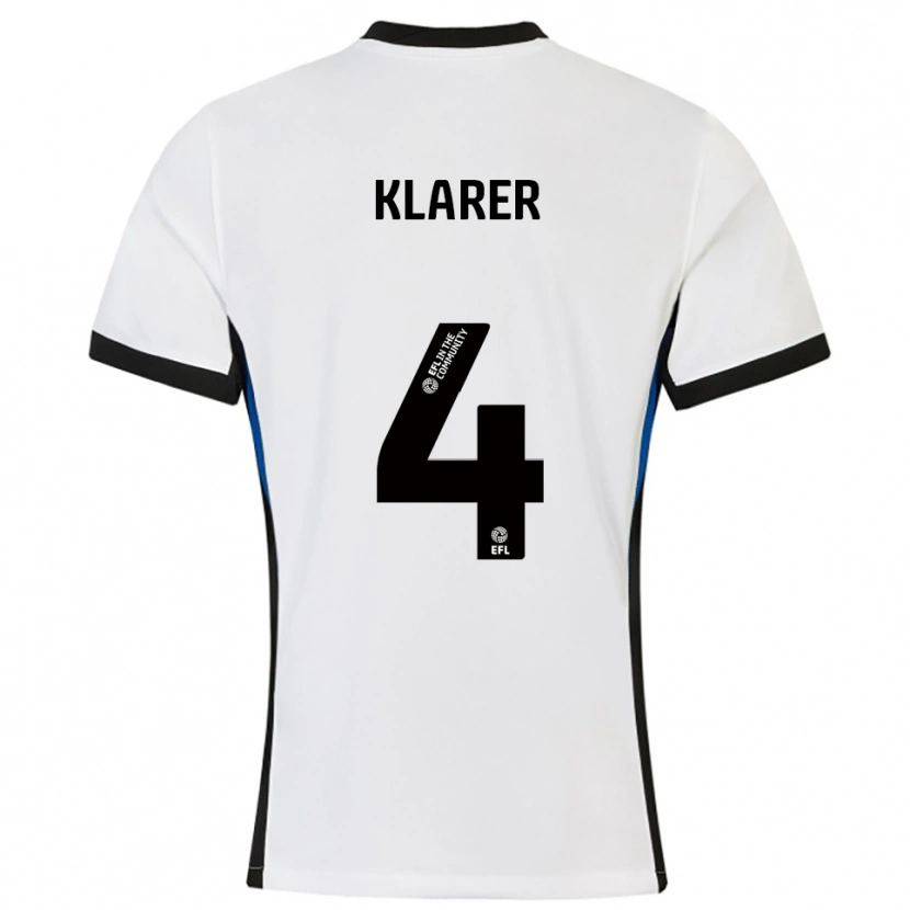 Danxen Dames Christoph Klarer #4 Wit Blauw Uitshirt Uittenue 2025/26 T-Shirt België