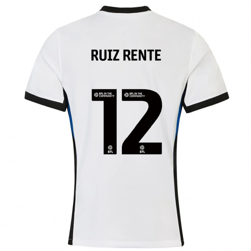 Danxen Dames Álvaro Ruiz Rente #12 Wit Blauw Uitshirt Uittenue 2025/26 T-Shirt België