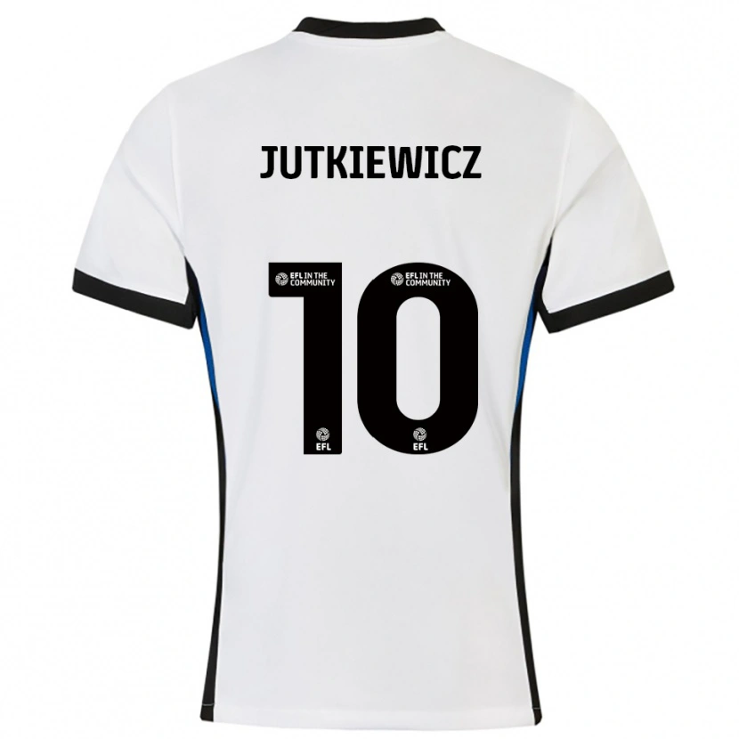 Danxen Dames Lukas Jutkiewicz #10 Wit Blauw Uitshirt Uittenue 2025/26 T-Shirt België