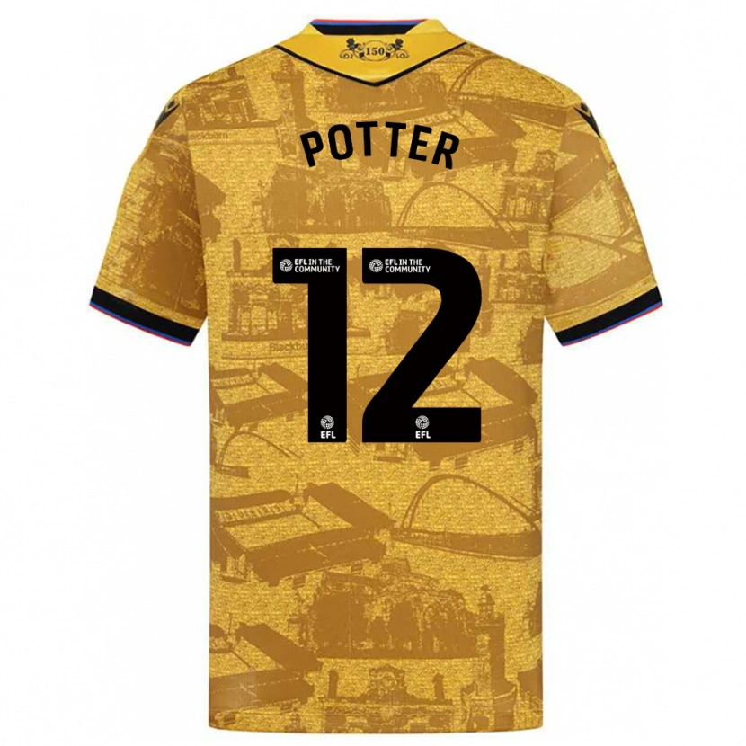Danxen Dames Aaron Potter #12 Goud Zwart Uitshirt Uittenue 2025/26 T-Shirt België