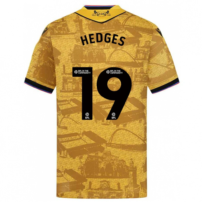 Danxen Dames Ryan Hedges #19 Goud Zwart Uitshirt Uittenue 2025/26 T-Shirt België