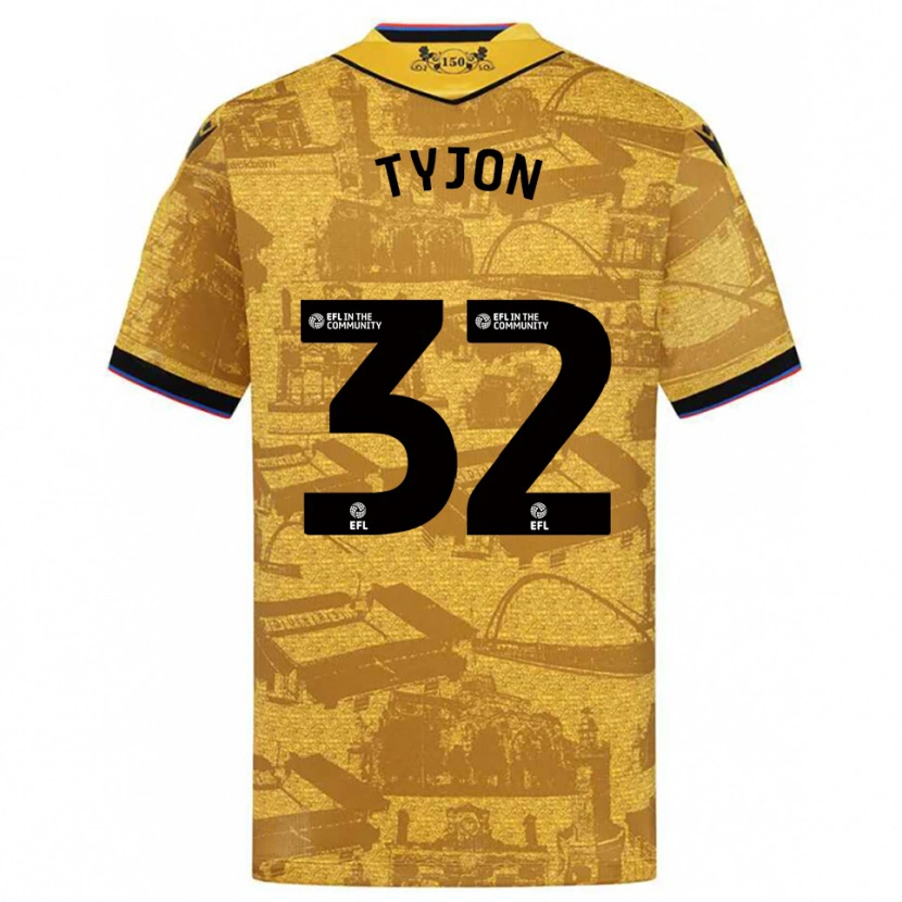 Danxen Dames Igor Tyjon #32 Goud Zwart Uitshirt Uittenue 2025/26 T-Shirt België