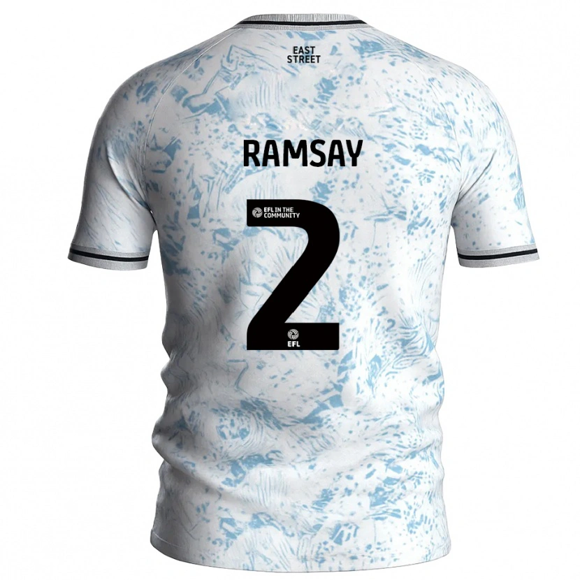 Danxen Dames Kayne Ramsay #2 Wit Hemelsblauw Uitshirt Uittenue 2025/26 T-Shirt België