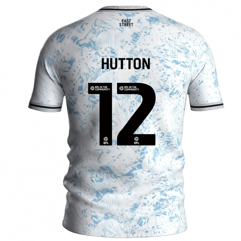 Danxen Dames Jodie Hutton #12 Wit Hemelsblauw Uitshirt Uittenue 2025/26 T-Shirt België
