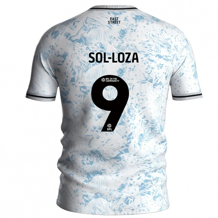 Danxen Dames Emmanuel Sol-Loza #9 Wit Hemelsblauw Uitshirt Uittenue 2025/26 T-Shirt België