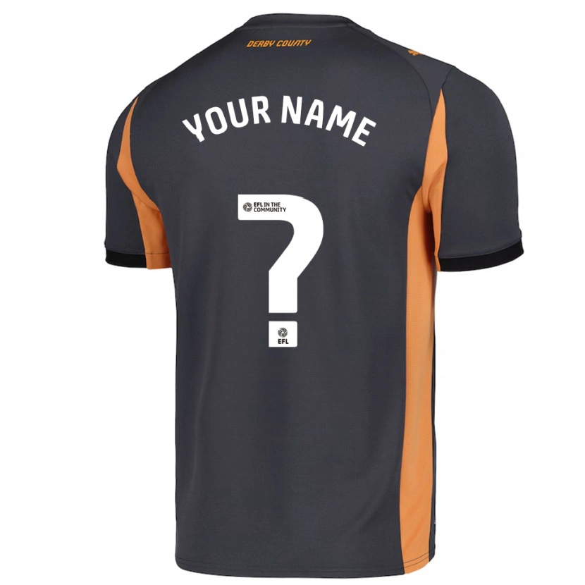 Danxen Dames Uw Naam #0 Grijs Oranje Zwart Uitshirt Uittenue 2025/26 T-Shirt België
