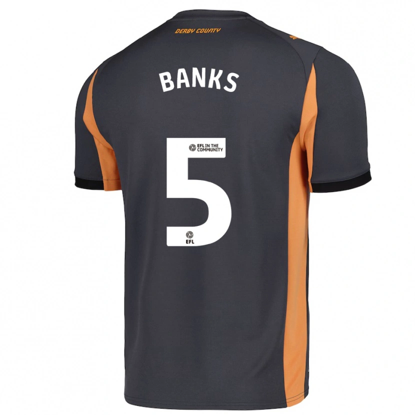 Danxen Dames Luke Banks #5 Grijs Oranje Zwart Uitshirt Uittenue 2025/26 T-Shirt België