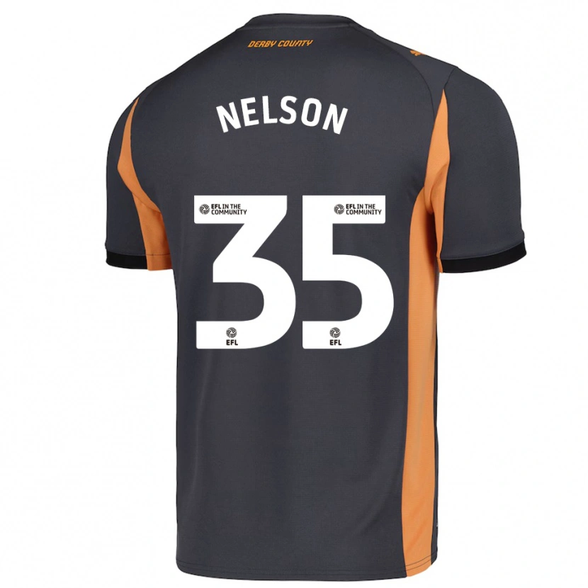 Danxen Dames Curtis Nelson #35 Grijs Oranje Zwart Uitshirt Uittenue 2025/26 T-Shirt België