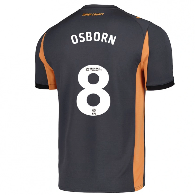 Danxen Dames Ben Osborn #8 Grijs Oranje Zwart Uitshirt Uittenue 2025/26 T-Shirt België
