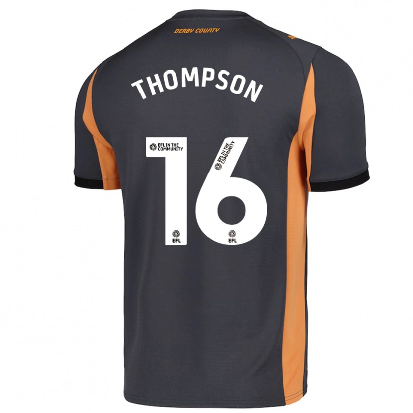 Danxen Dames Liam Thompson #16 Grijs Oranje Zwart Uitshirt Uittenue 2025/26 T-Shirt België