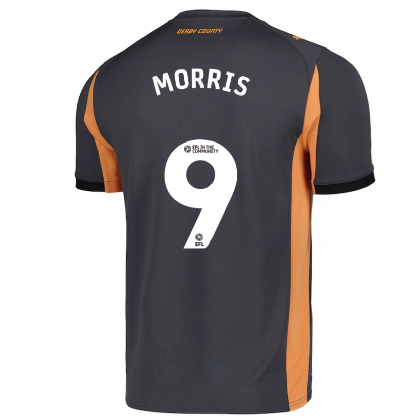 Danxen Dames Carlton Morris #9 Grijs Oranje Zwart Uitshirt Uittenue 2025/26 T-Shirt België