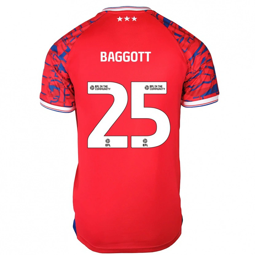 Danxen Dames Elkan Baggott #25 Rood Blauw Uitshirt Uittenue 2025/26 T-Shirt België