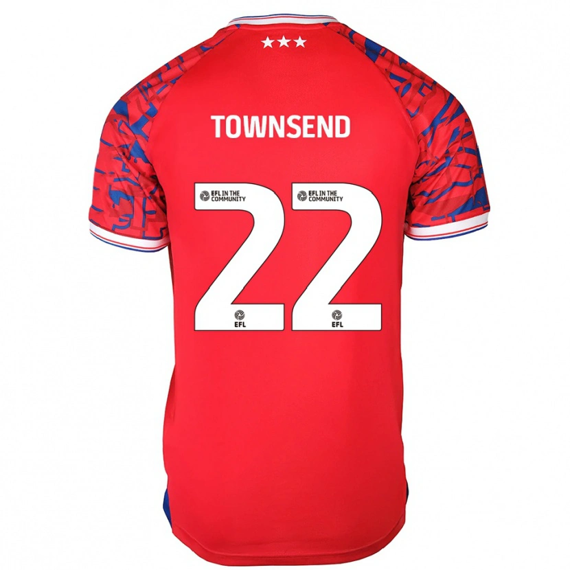 Danxen Dames Conor Townsend #22 Rood Blauw Uitshirt Uittenue 2025/26 T-Shirt België