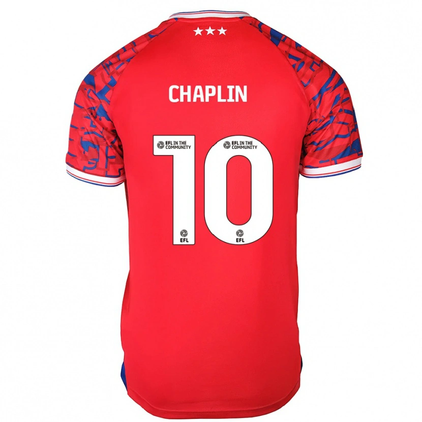 Danxen Dames Conor Chaplin #10 Rood Blauw Uitshirt Uittenue 2025/26 T-Shirt België
