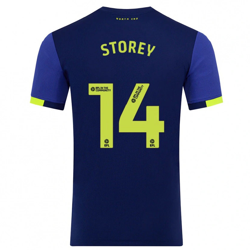 Danxen Dames Jordan Storey #14 Marine Geel Uitshirt Uittenue 2025/26 T-Shirt België