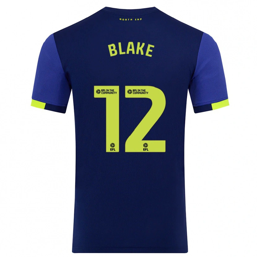 Danxen Dames Joe Blake #12 Marine Geel Uitshirt Uittenue 2025/26 T-Shirt België