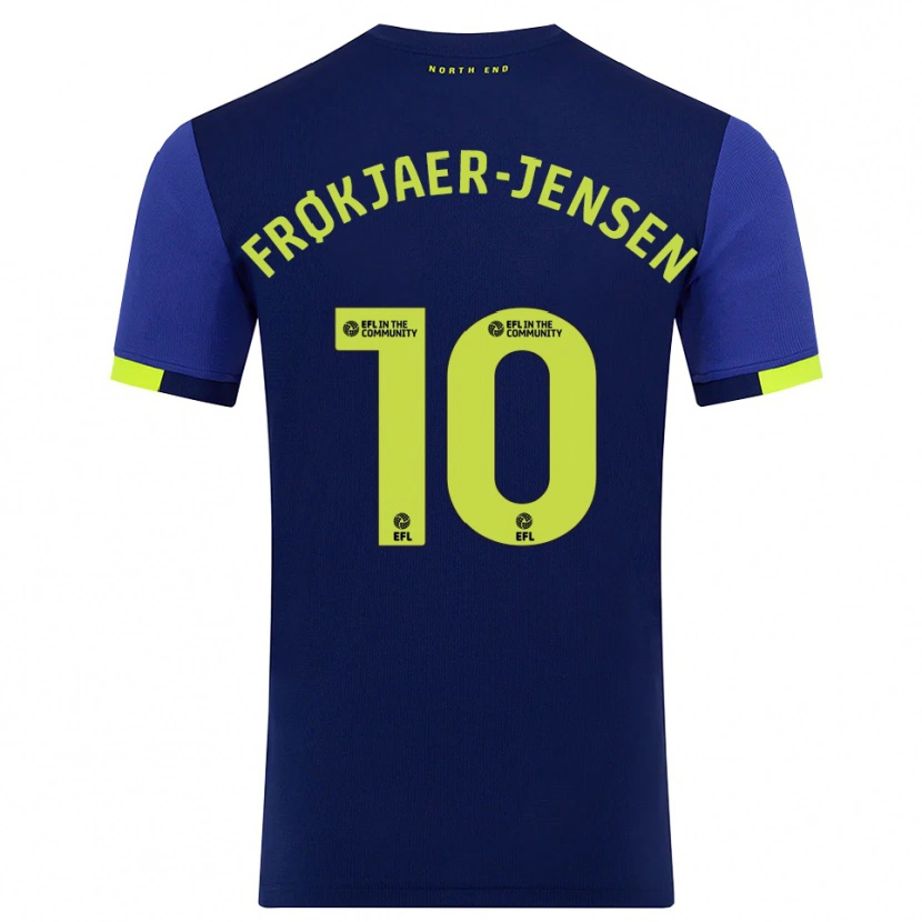 Danxen Dames Mads Frøkjaer-Jensen #10 Marine Geel Uitshirt Uittenue 2025/26 T-Shirt België