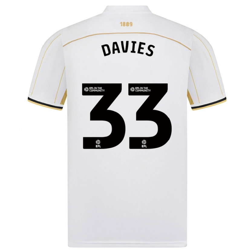 Danxen Dames Bethan Davies #33 Wit Goud Uitshirt Uittenue 2025/26 T-Shirt België