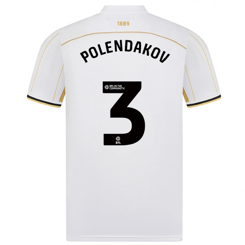 Danxen Dames Mihail Polendakov #3 Wit Goud Uitshirt Uittenue 2025/26 T-Shirt België
