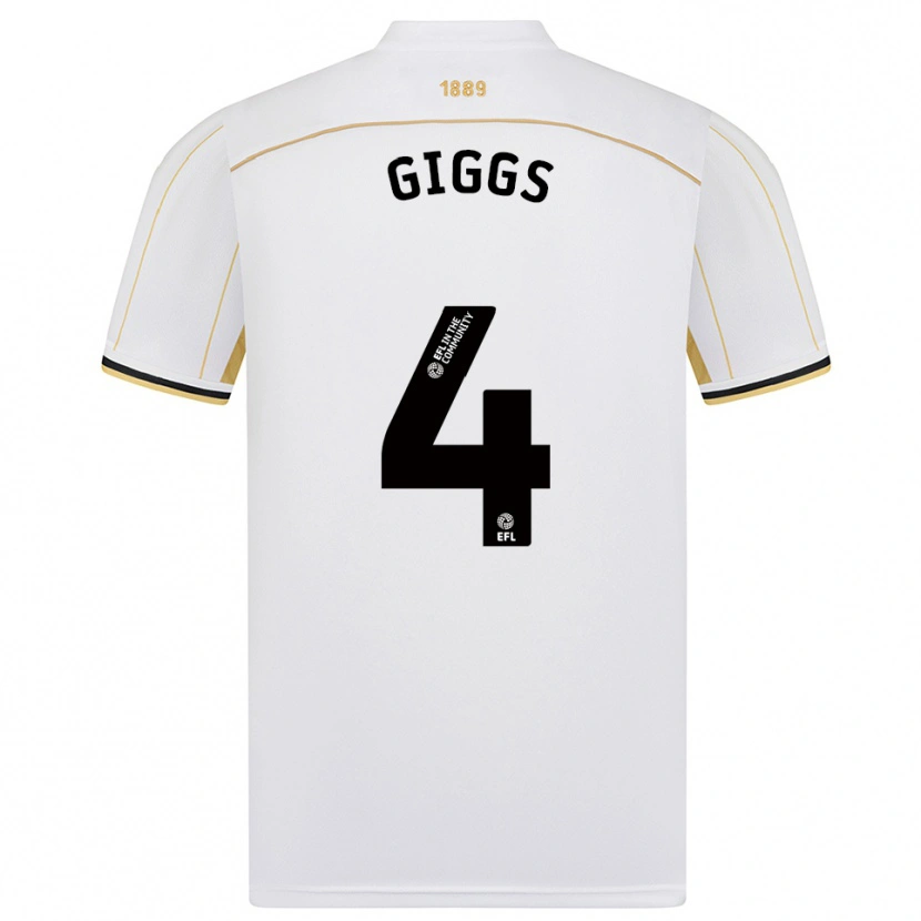 Danxen Dames Zach Giggs #4 Wit Goud Uitshirt Uittenue 2025/26 T-Shirt België
