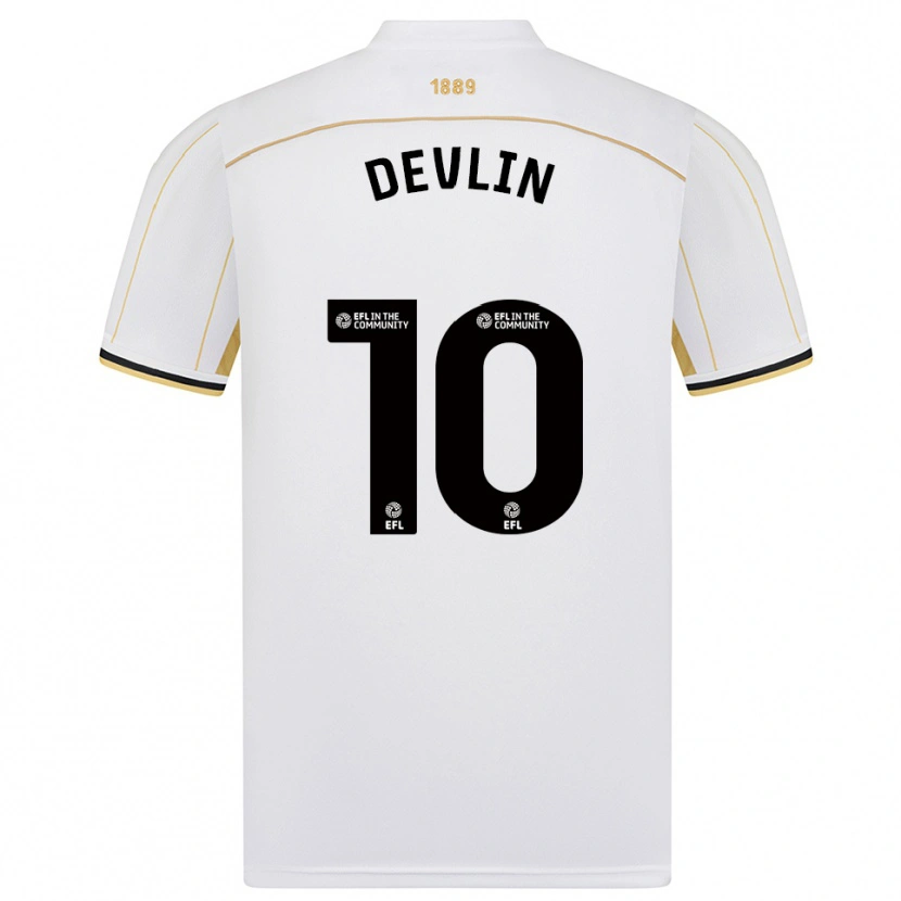 Danxen Dames Charlie Devlin #10 Wit Goud Uitshirt Uittenue 2025/26 T-Shirt België