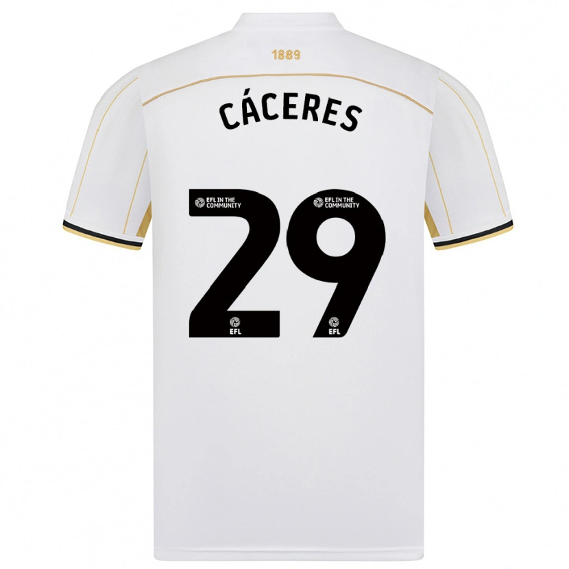 Danxen Dames Jefferson Cáceres #29 Wit Goud Uitshirt Uittenue 2025/26 T-Shirt België