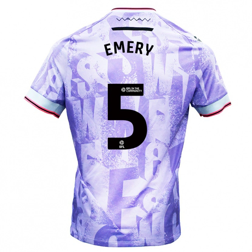 Danxen Dames Joe Emery #5 Lila Wit Uitshirt Uittenue 2025/26 T-Shirt België