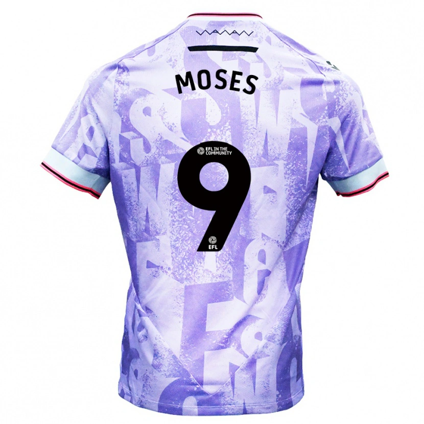 Danxen Dames Devlan Moses #9 Lila Wit Uitshirt Uittenue 2025/26 T-Shirt België