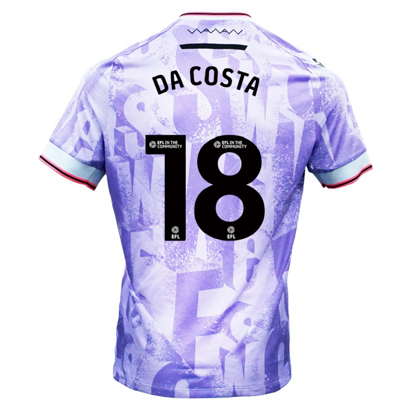 Danxen Dames Daniel Da Costa #18 Lila Wit Uitshirt Uittenue 2025/26 T-Shirt België