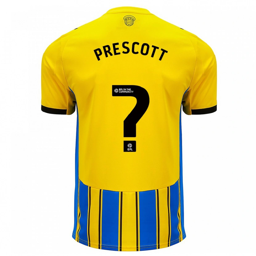 Danxen Dames Alfie Prescott #0 Blauw Geel Uitshirt Uittenue 2025/26 T-Shirt België