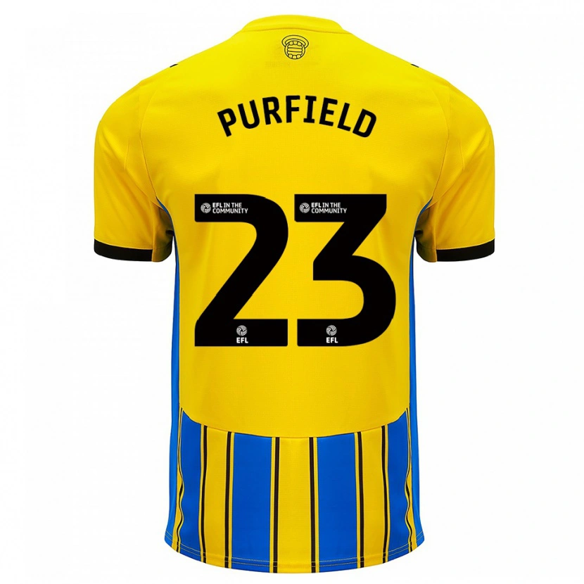 Danxen Dames Jemma Elizabeth Purfield #23 Blauw Geel Uitshirt Uittenue 2025/26 T-Shirt België
