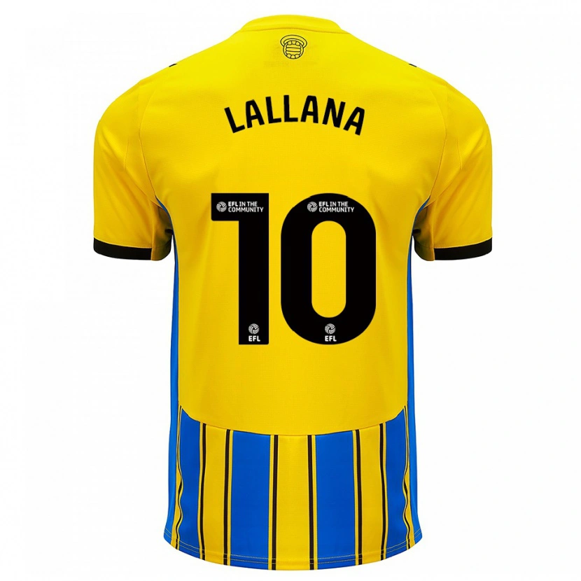 Danxen Dames Adam Lallana #10 Blauw Geel Uitshirt Uittenue 2025/26 T-Shirt België