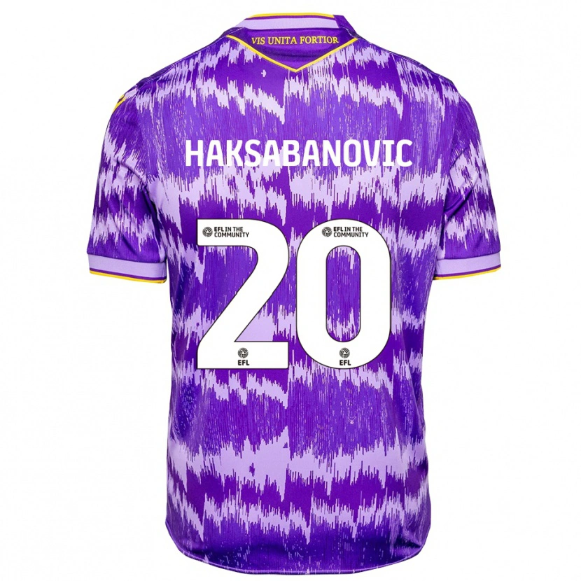 Danxen Dames Sead Hakšabanović #20 Paars Geel Uitshirt Uittenue 2025/26 T-Shirt België