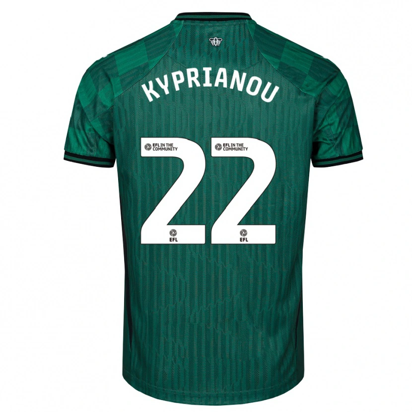 Danxen Dames Hector Kyprianou #22 Groen Zwart Uitshirt Uittenue 2025/26 T-Shirt België