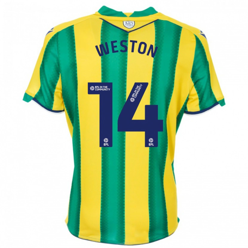 Danxen Dames Steph Weston #14 Geel Groen Uitshirt Uittenue 2025/26 T-Shirt België