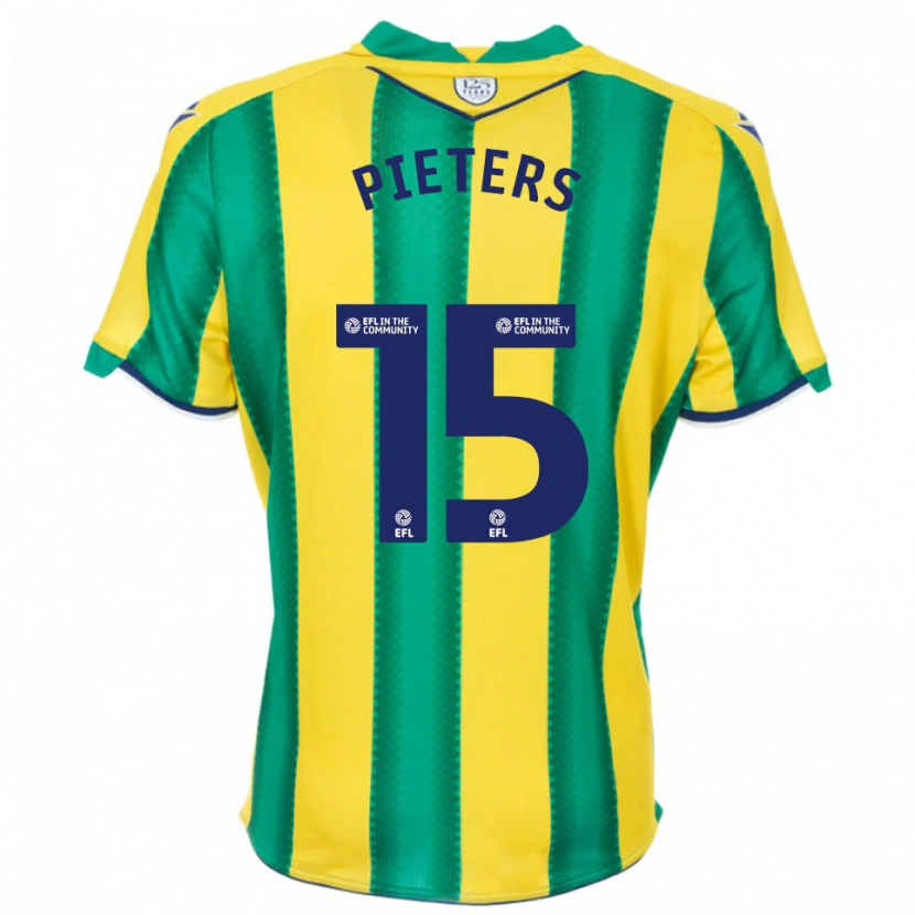 Danxen Dames Erik Pieters #15 Geel Groen Uitshirt Uittenue 2025/26 T-Shirt België