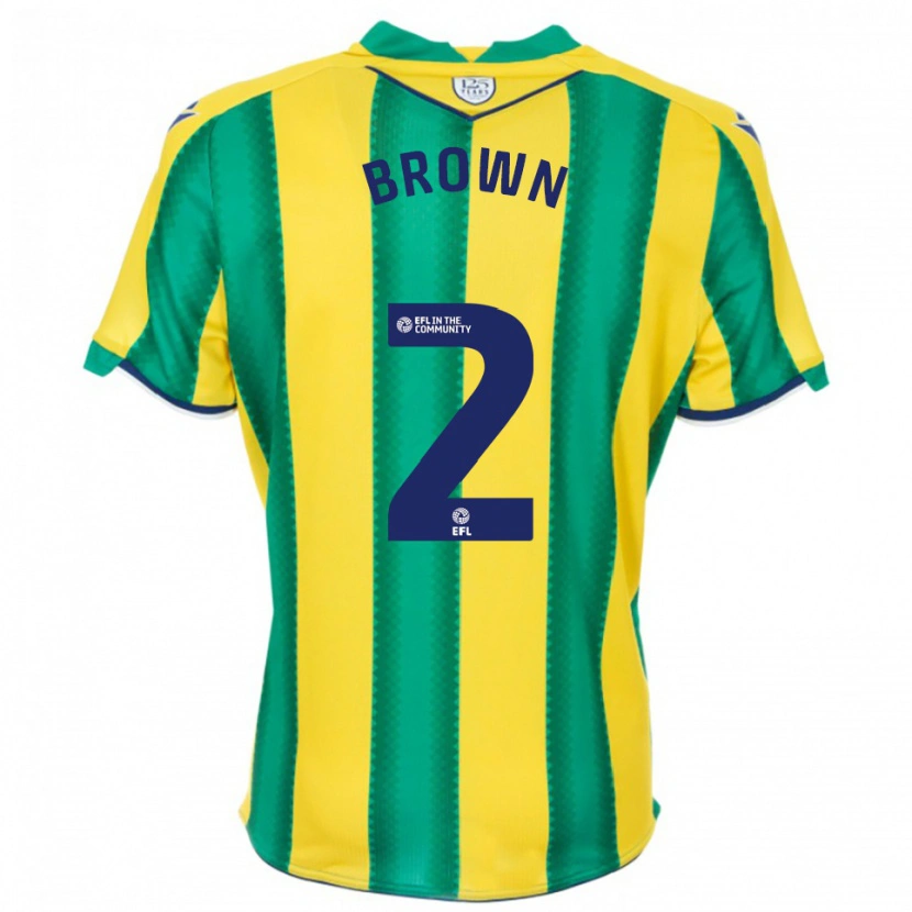 Danxen Dames Ashlee Brown #2 Geel Groen Uitshirt Uittenue 2025/26 T-Shirt België