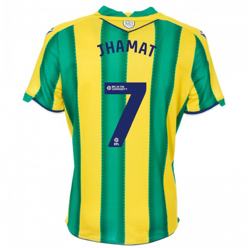 Danxen Dames Simran Jhamat #7 Geel Groen Uitshirt Uittenue 2025/26 T-Shirt België
