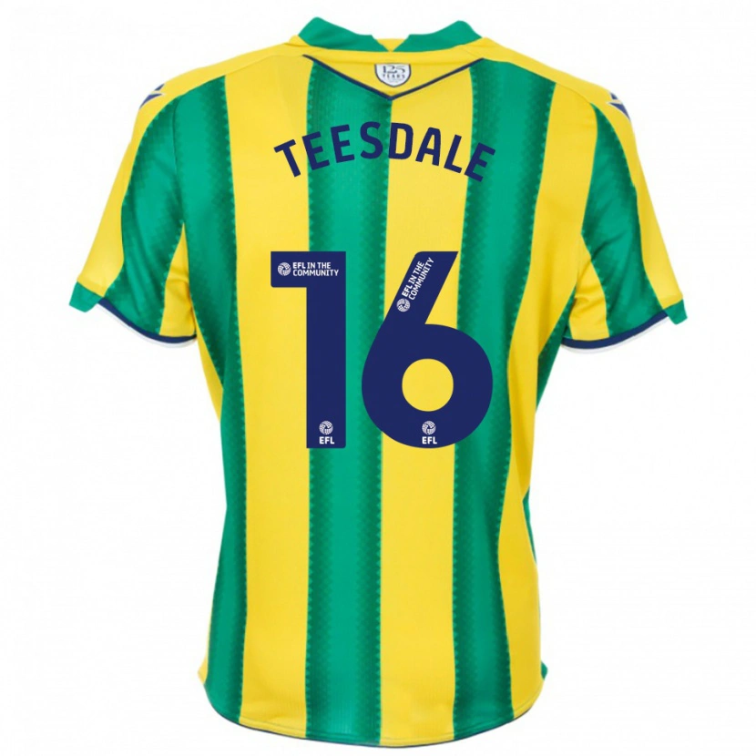 Danxen Dames Finn Teesdale #16 Geel Groen Uitshirt Uittenue 2025/26 T-Shirt België