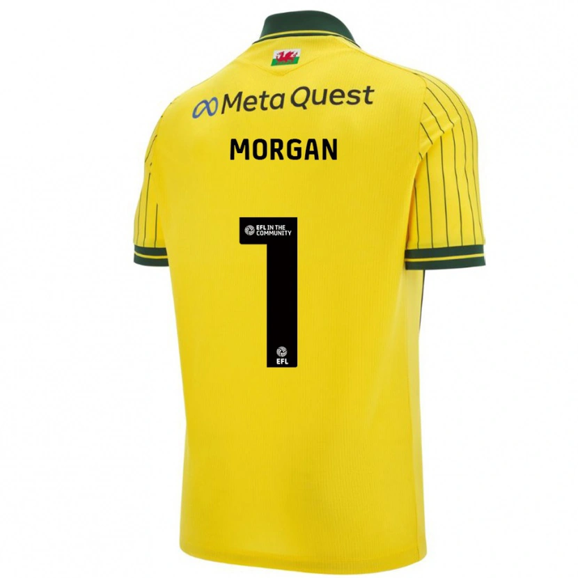 Danxen Dames Delyth Morgan #1 Geel Groen Uitshirt Uittenue 2025/26 T-Shirt België