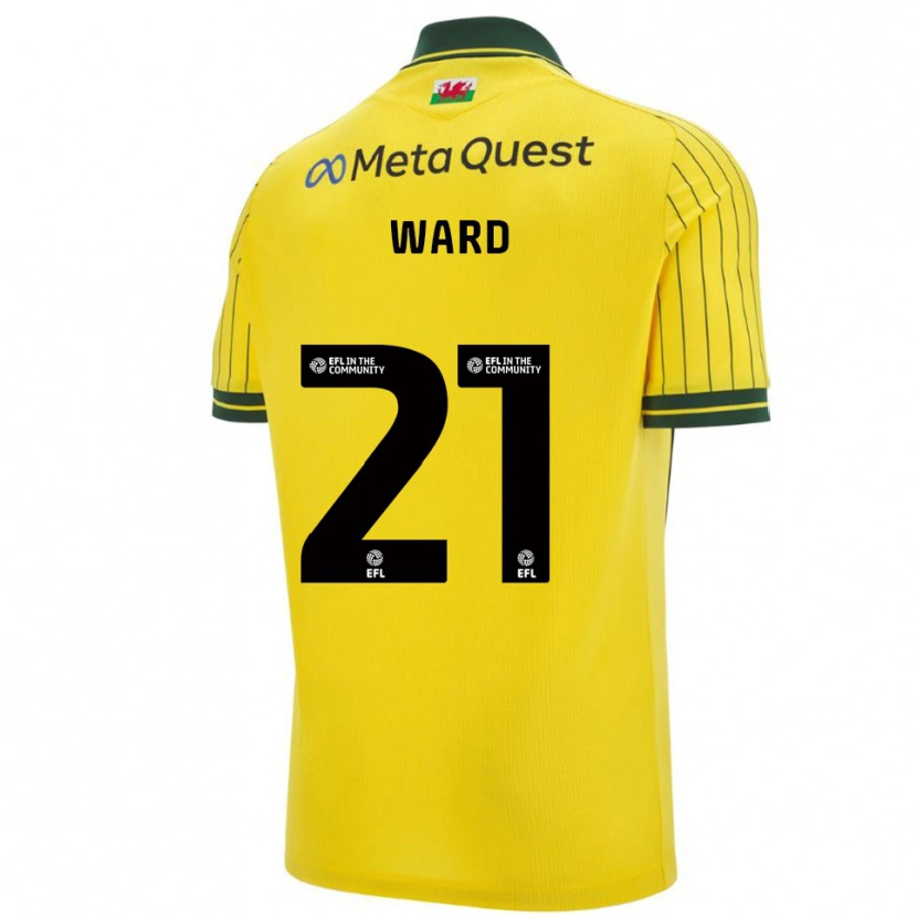 Danxen Dames Danny Ward #21 Geel Groen Uitshirt Uittenue 2025/26 T-Shirt België