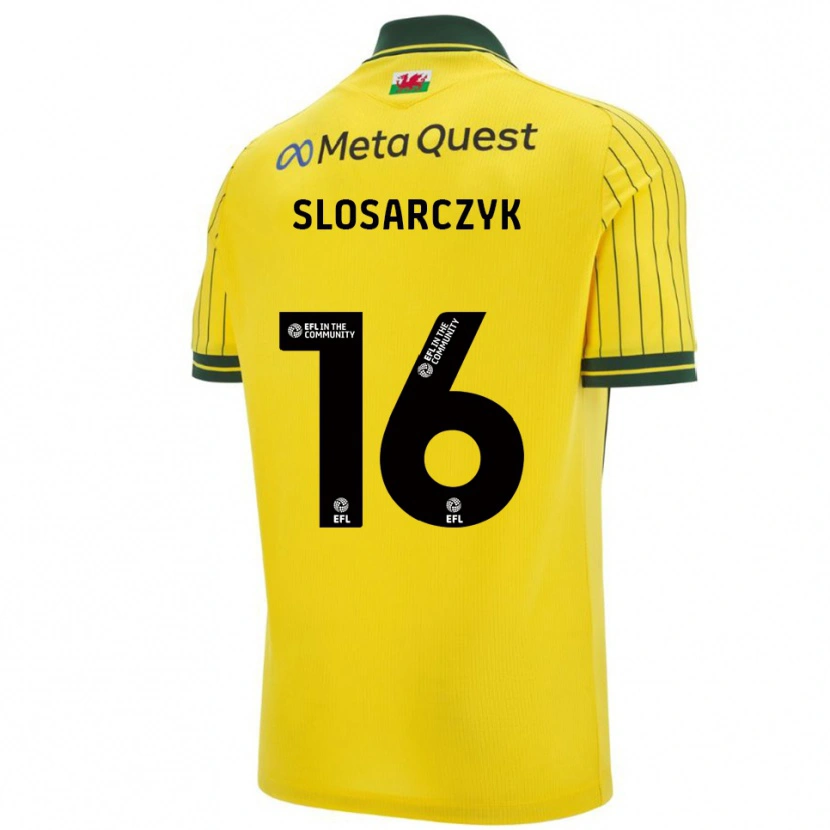 Danxen Dames Nikolas Slosarczyk #16 Geel Groen Uitshirt Uittenue 2025/26 T-Shirt België
