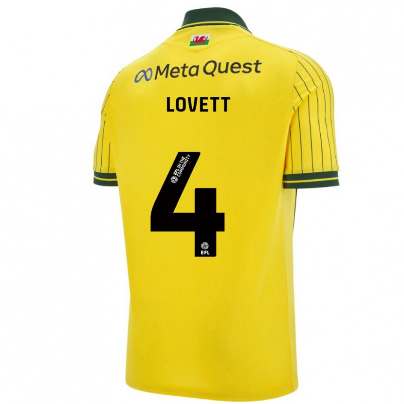 Danxen Dames Erin Lovett #4 Geel Groen Uitshirt Uittenue 2025/26 T-Shirt België