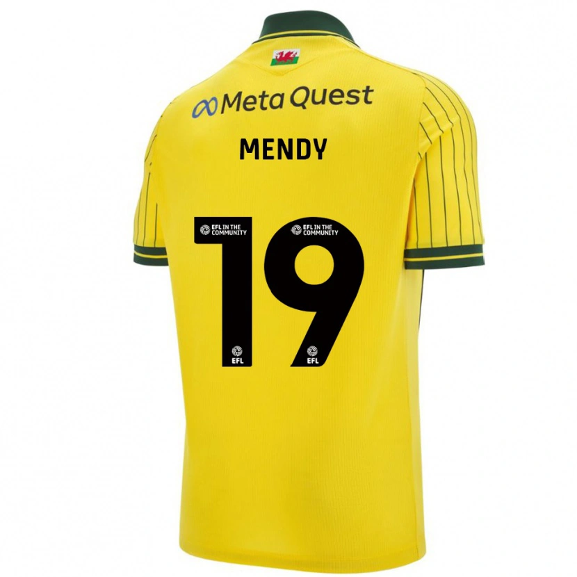 Danxen Dames Jacob Mendy #19 Geel Groen Uitshirt Uittenue 2025/26 T-Shirt België