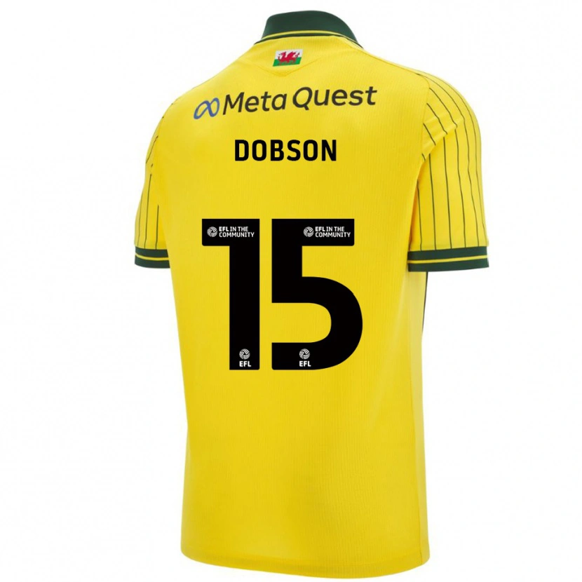 Danxen Dames George Dobson #15 Geel Groen Uitshirt Uittenue 2025/26 T-Shirt België
