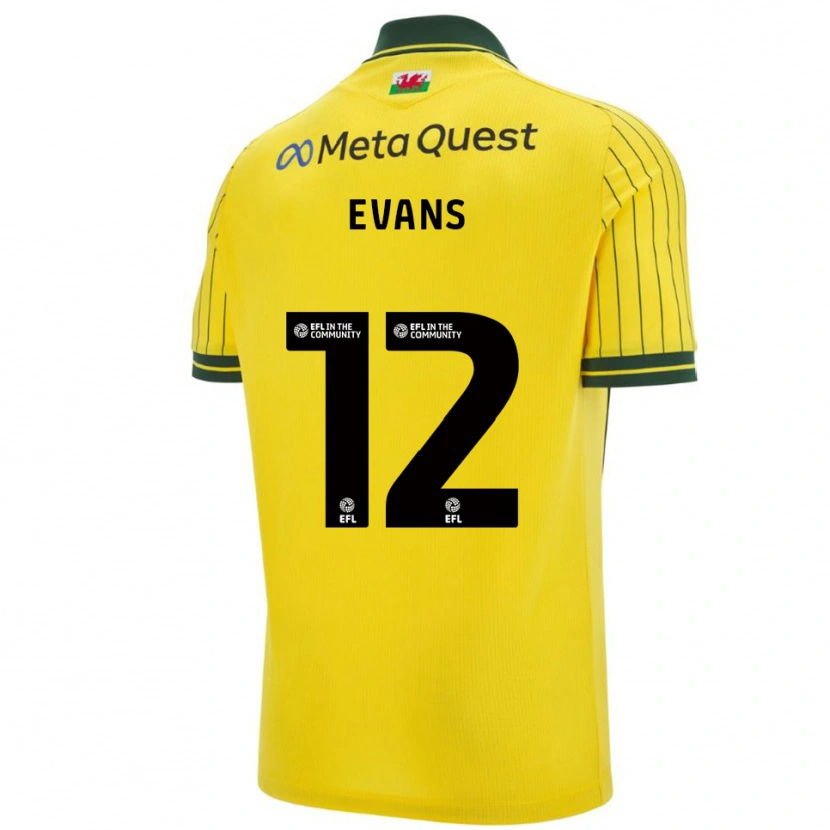 Danxen Dames George Evans #12 Geel Groen Uitshirt Uittenue 2025/26 T-Shirt België