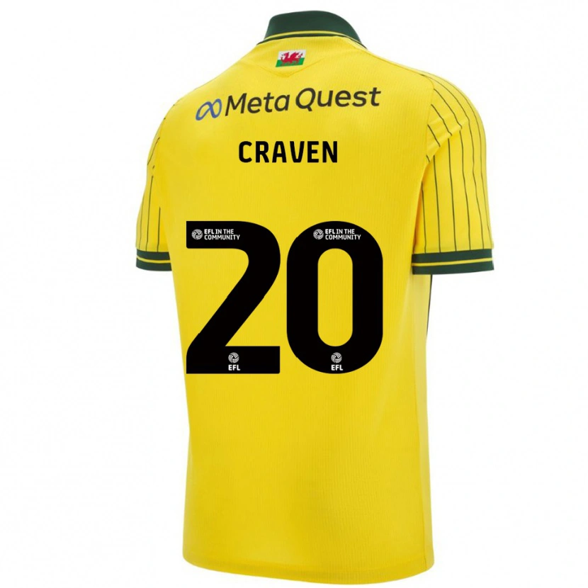 Danxen Dames Lizzie Craven #20 Geel Groen Uitshirt Uittenue 2025/26 T-Shirt België