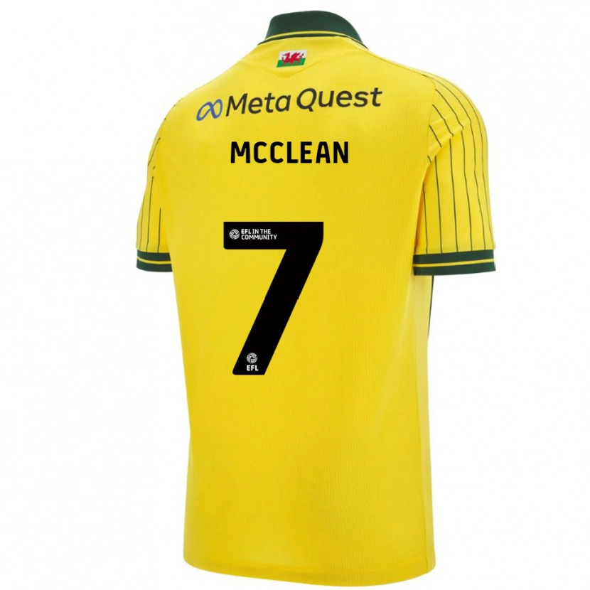 Danxen Dames James Mcclean #7 Geel Groen Uitshirt Uittenue 2025/26 T-Shirt België