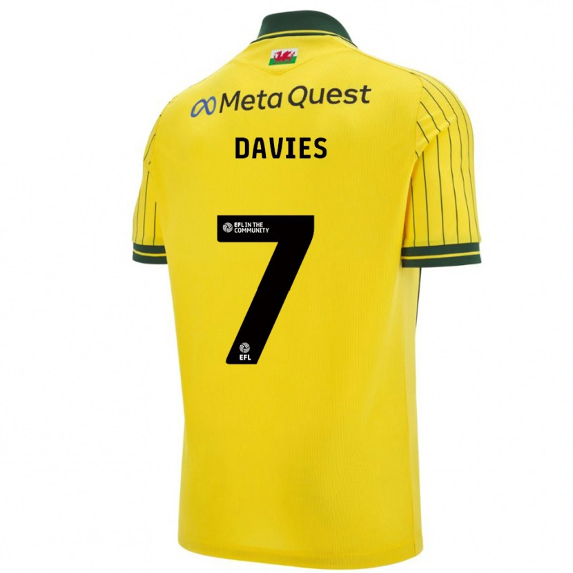 Danxen Dames Jordan Davies #7 Geel Groen Uitshirt Uittenue 2025/26 T-Shirt België